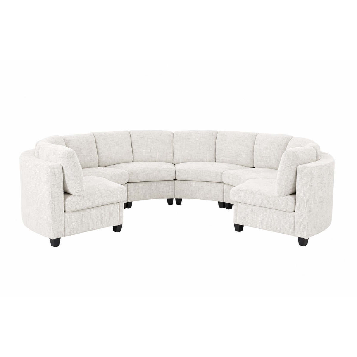 Harlan Curved Modular Sectional Sofa – Chenille, Solid Wood Frame, 4 Colors – view 13