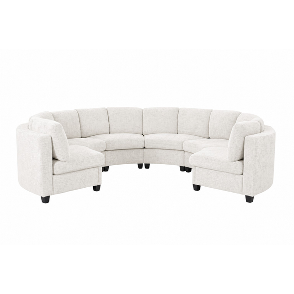 Harlan Curved Modular Sectional Sofa – Chenille, Solid Wood Frame, 4 Colors – view 13