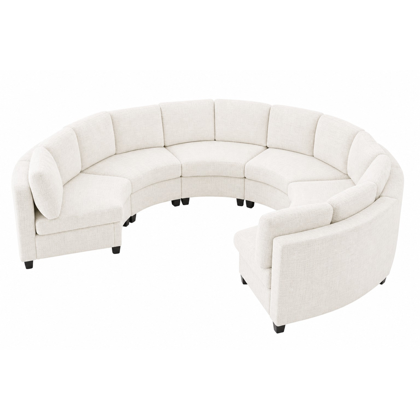 Harlan Curved Modular Sectional Sofa – Chenille, Solid Wood Frame, 4 Colors