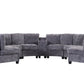 Harlow Curved Modular Sectional – 6-Seat Chenille Sofa with Storage Console – view 17