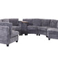 Harlow Curved Modular Sectional – 6-Seat Chenille Sofa with Storage Console – view 18