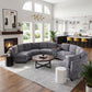 Harlow Curved Modular Sectional – 6-Seat Chenille Sofa with Storage Console – view 5