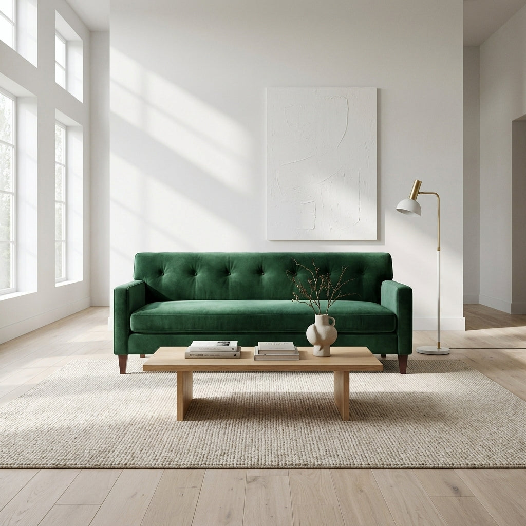 Harper Velvet Sofa – 78" Kelly Green Made-in-USA Sofa – view 2