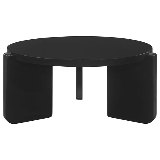 Harrison Black Wood Coffee Table – 39" Round Coffee Table