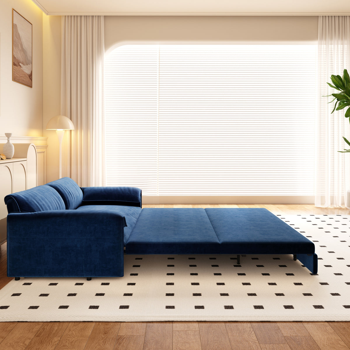 Haverly Convertible Sofa Bed – 66" Velvet Queen Sleeper – view 7