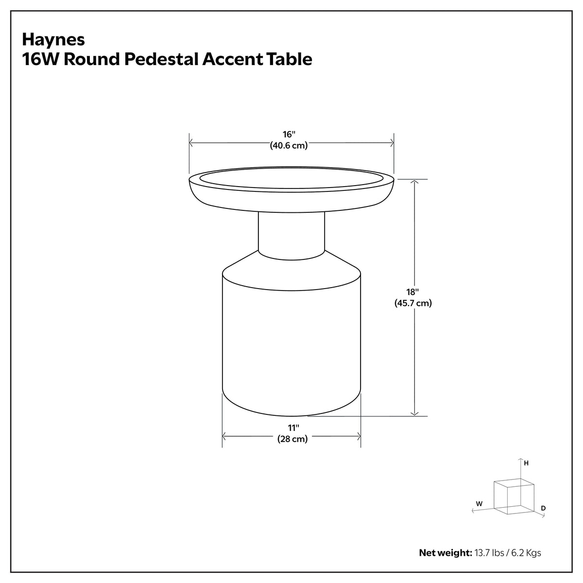 Haynes Teal Wood Accent Table – 15.8" Accent Table – view 3