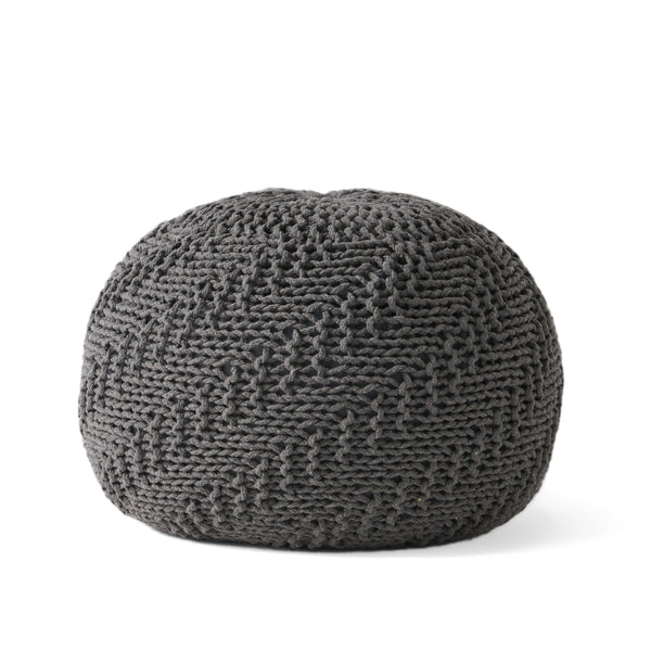 Hazel Dark Grey Cotton Pouf – 20