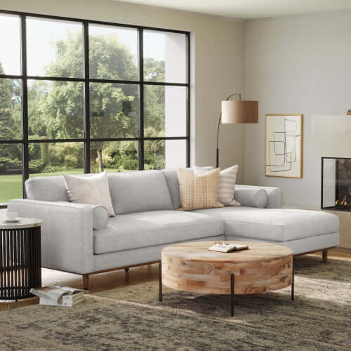 Morrison MCM Sectional Chaise Sofa 102' (2 Colors)