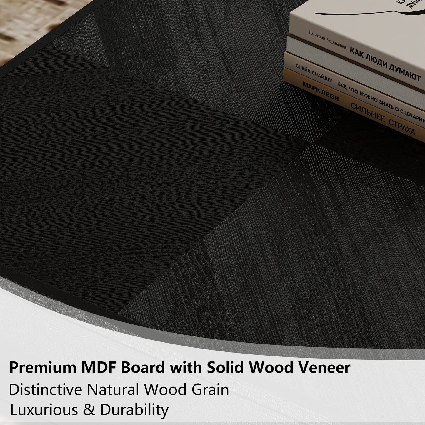 Hendricks Black Solid Wood & MDF Coffee Table – 31.5" Square Coffee Table – view 6