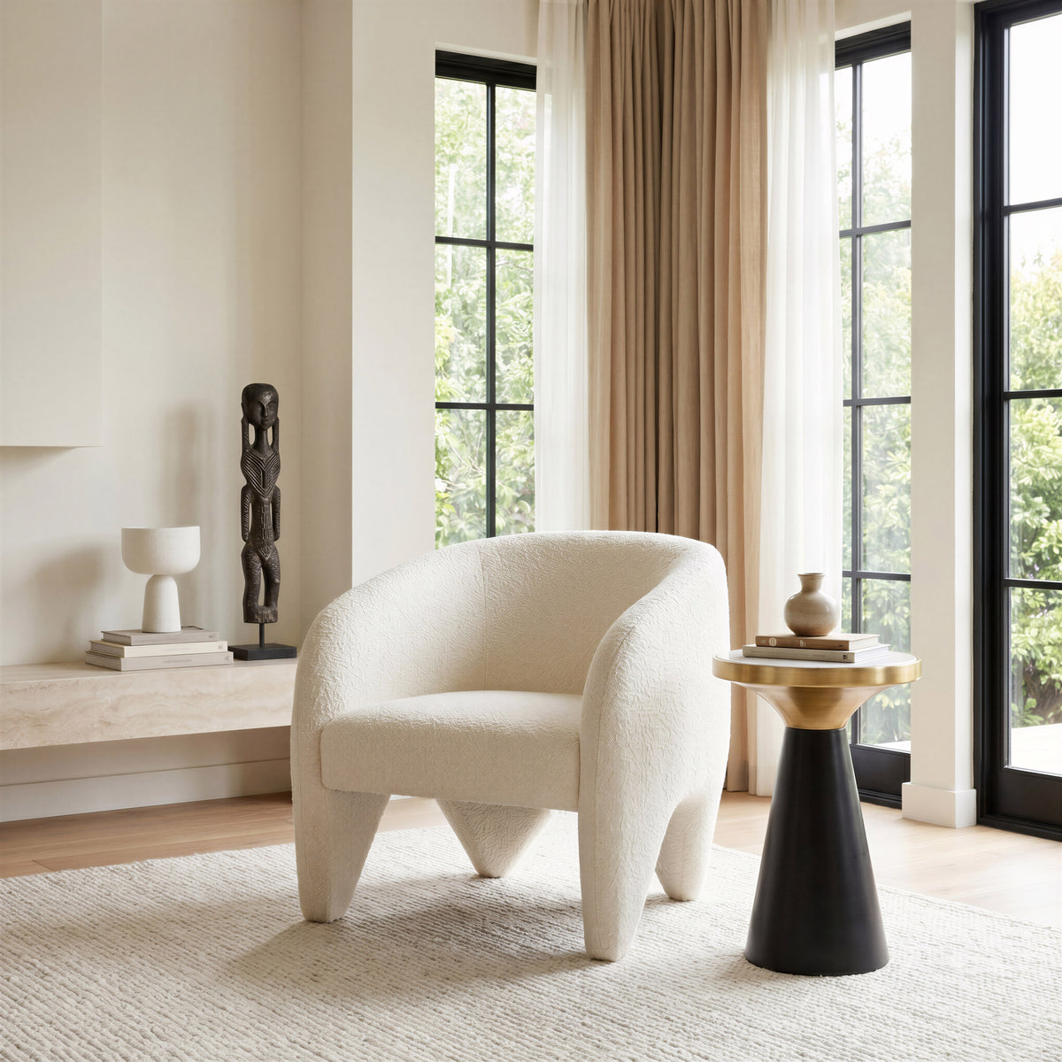 Lopta White Accent Chair