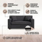 Holbrook Charcoal Gray Track Arm Lounge Chair – 60" 2-in-1 Convertible Sleeper Chair – view 9