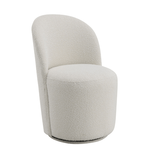 Hollis Beige Boucle Accent Chair (Set of 2) in plush boucle fabric with a modern design.
