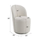 Hollis Beige Boucle Accent Chair (Set of 2) dimensions with measurements showcasing modern style and plush texture.