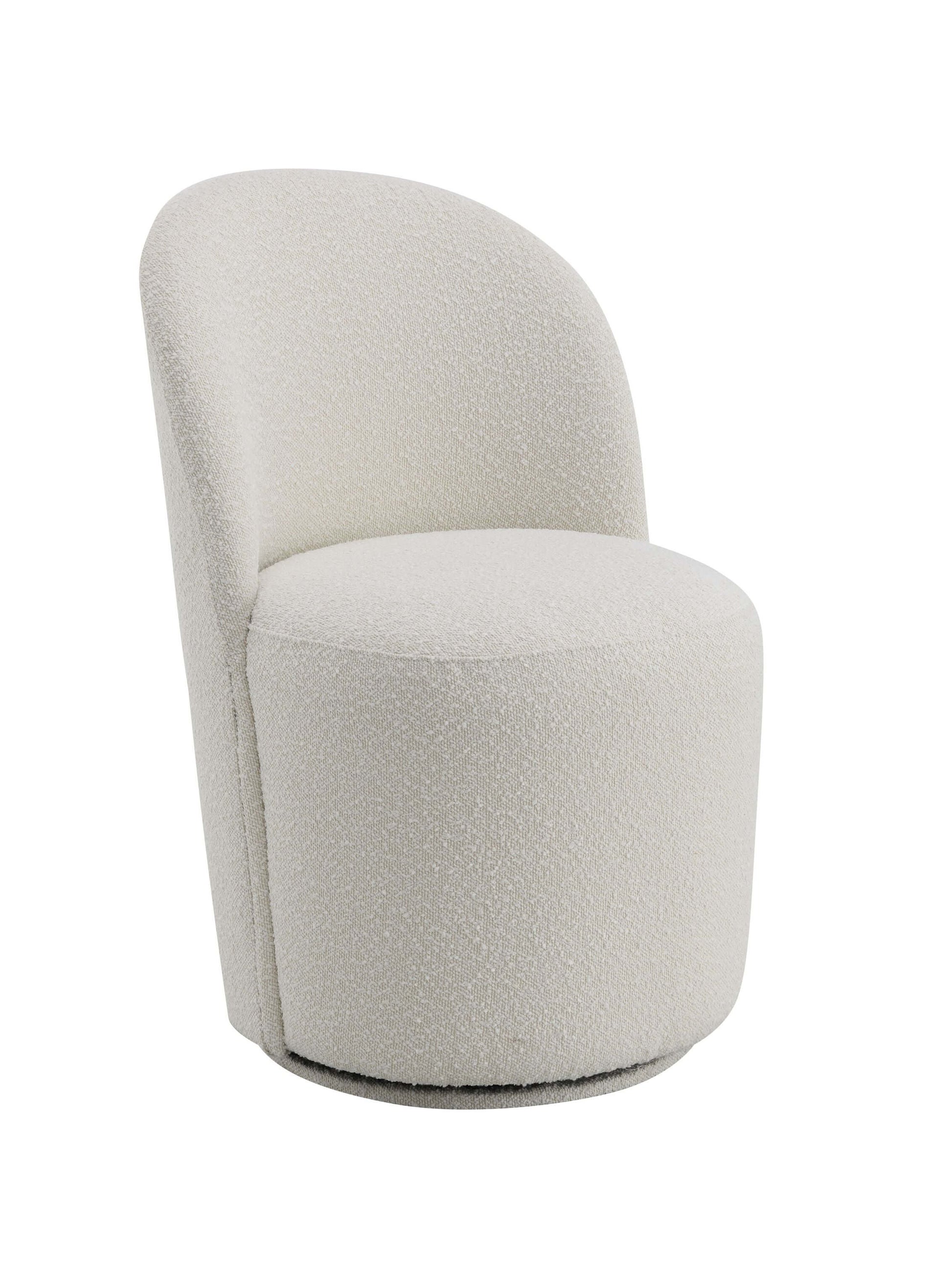Hollis Beige Boucle Accent Chair (Set of 2) with plush boucle fabric and modern design.