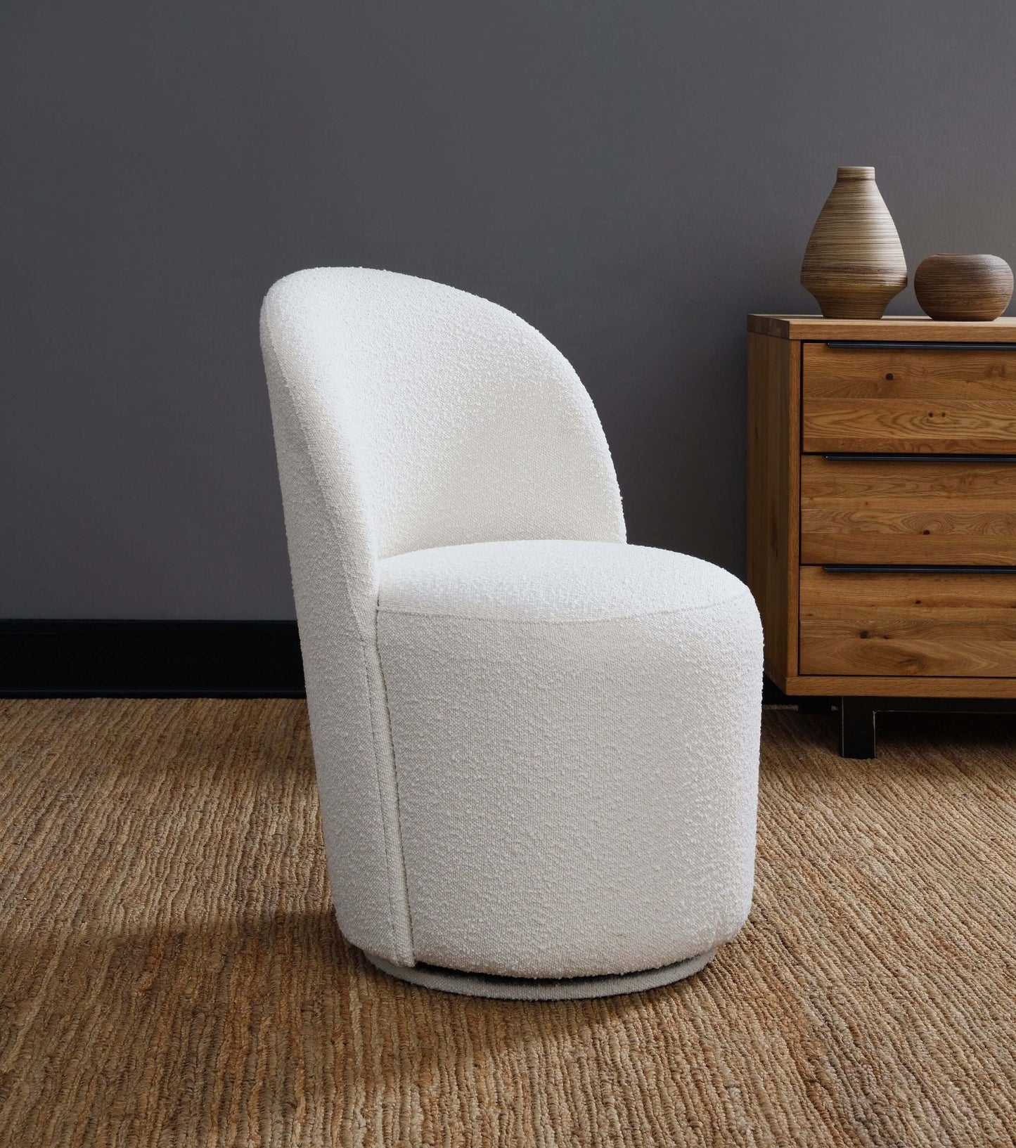 Hollis Beige Boucle Accent Chair (Set of 2) featuring plush boucle fabric and modern design.