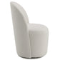 Hollis Beige Boucle Accent Chair (Set of 2) side view showcasing plush boucle fabric and modern design.