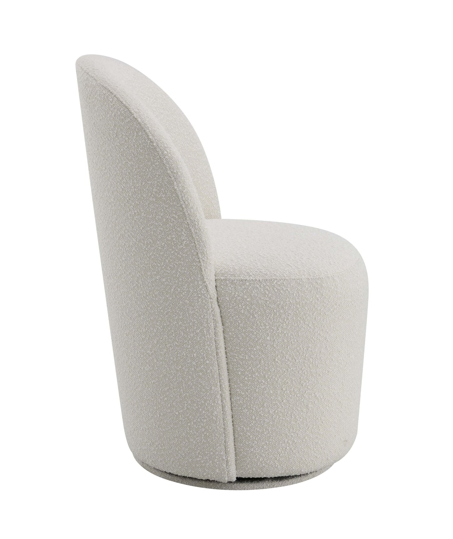 Hollis Beige Boucle Accent Chair (Set of 2) side view showcasing plush boucle fabric and modern design.