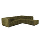 Hollis Modular L-Sectional Sofa – Olive Green Faux Fur, 5-Piece