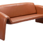 Horten Industrial Loveseat – 70” Modern Sofa with Steel Frame in brown faux leather, featuring a sleek, modern design.