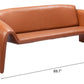 Horten Industrial Loveseat – 70” Modern Sofa with Steel Frame showcasing its dimensions and sleek design.