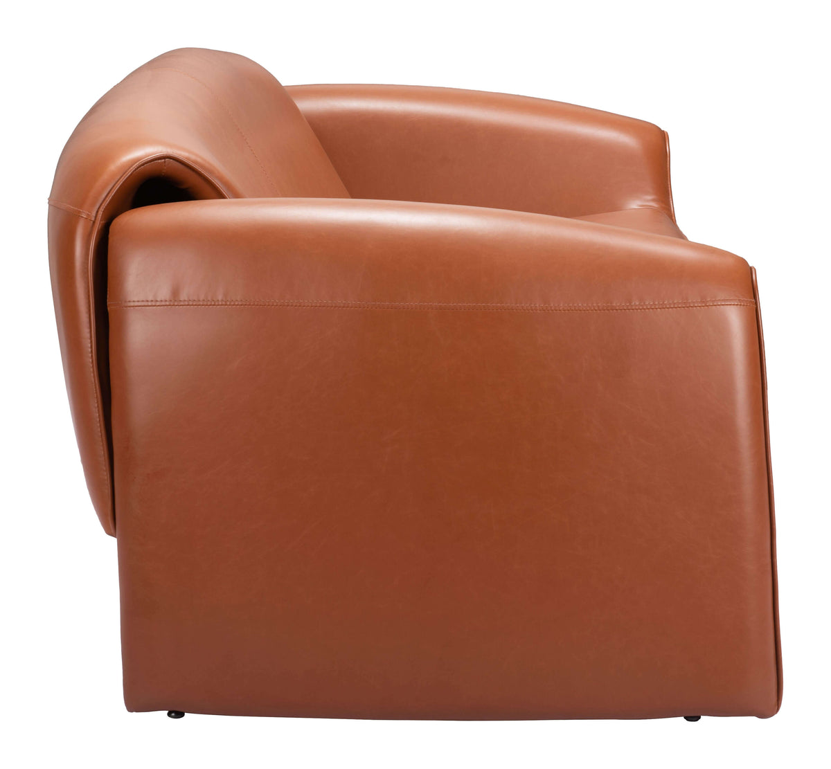 Horten Industrial Loveseat – 70” Modern Sofa with Steel Frame in faux leather, showcasing its modern design and sturdy build.