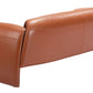 Horten Industrial Loveseat – 70” Modern Sofa with Steel Frame in durable faux leather upholstery view from the back.