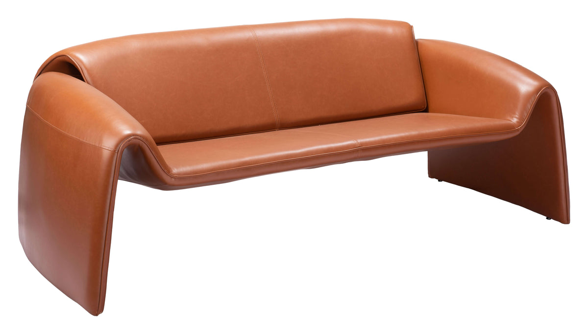 Horten Industrial Loveseat – 70” Modern Sofa with Steel Frame in durable faux leather upholstery.