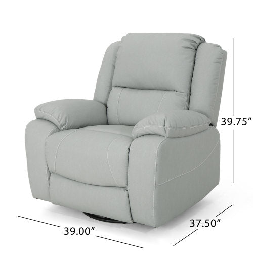 Modern Faux Leather Manual Swivel Recliner (2 Color Options)