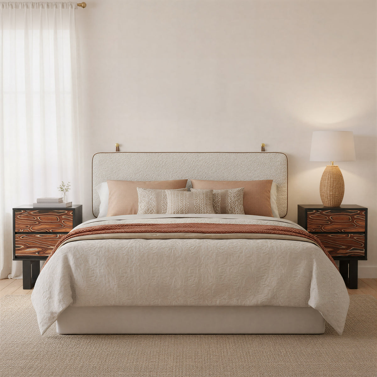 Bela Ivory Floating Queen Headboard