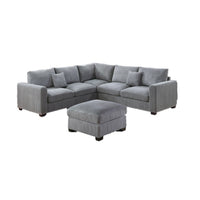 Ilaria Fog Corduroy 4-Piece L-Shaped Sectional Sofa Set – 99