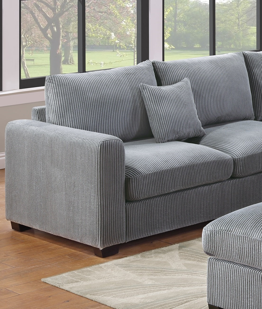 Ilaria Fog Corduroy 4-Piece L-Shaped Sectional Sofa Set – 99" Sectional Sofa – view 8