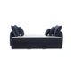 Irina Blue Velvet Sleeper Sofa w/ 3 Pillows – 88" Velvet Storage Sleeper Couch in blue with plush pillows