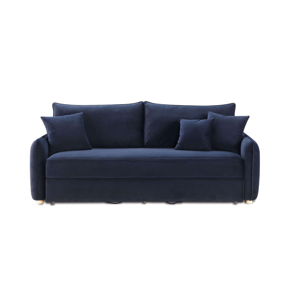 Irina Blue Velvet Sleeper Sofa w/ 3 Pillows – 88