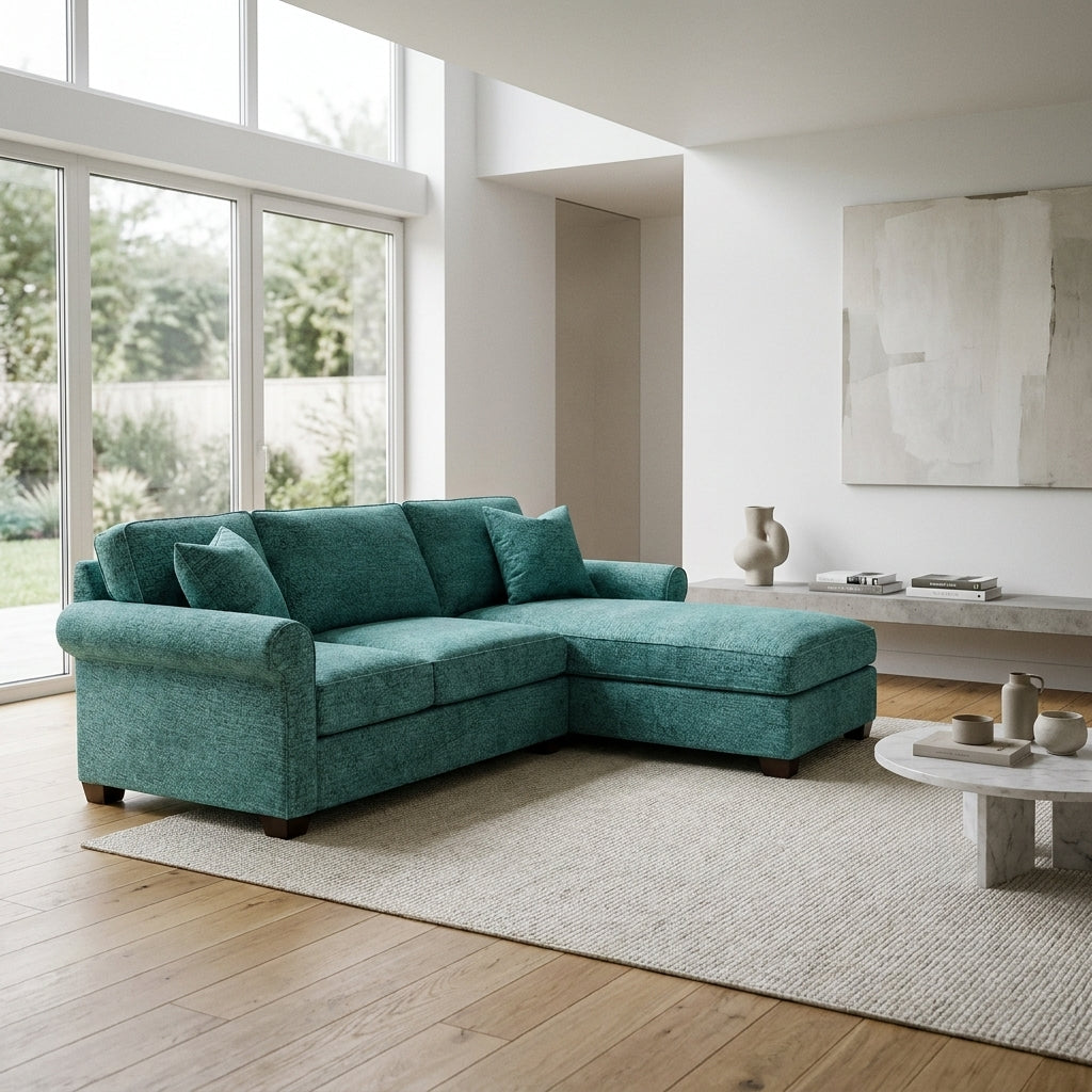 Irlanda Sectional Sofa with Chaise – Handcrafted in the USA, Custom Fabric L-Shape Sofa – view 2