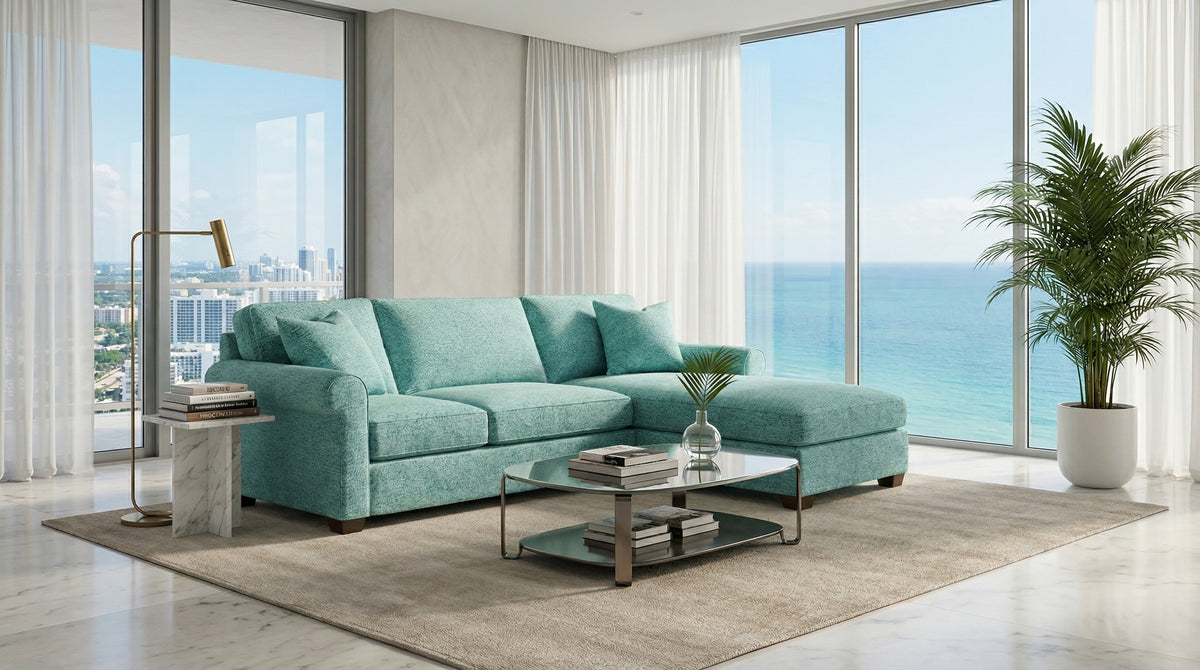 Irlanda Sectional Sofa with Chaise – Handcrafted in the USA, Custom Fabric L-Shape Sofa – view 5