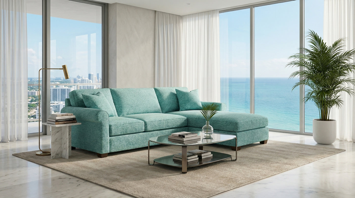 Irlanda Sectional Sofa with Chaise – Handcrafted in the USA, Custom Fabric L-Shape Sofa – view 5