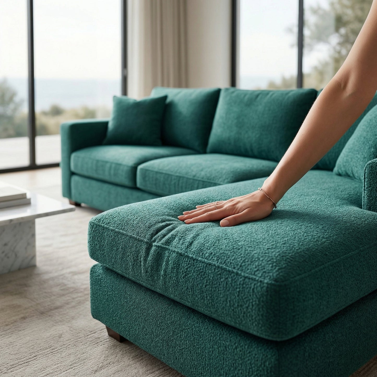 Irlanda Sectional Sofa with Chaise – Handcrafted in the USA, Custom Fabric L-Shape Sofa – view 7