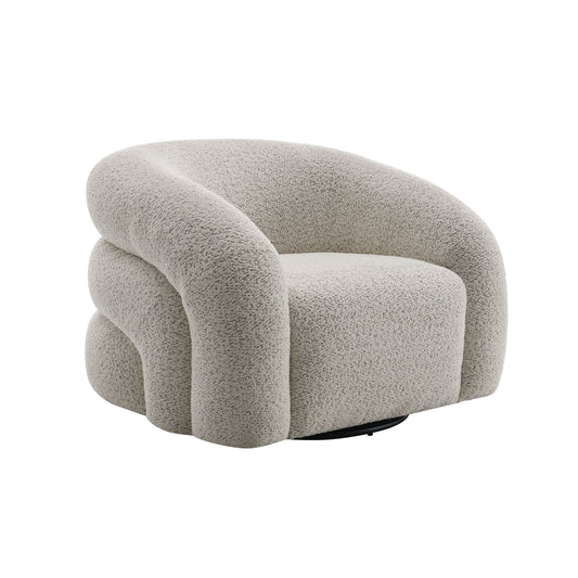Irma Gray Boucle Accent Chair – 37"W Accent Chair