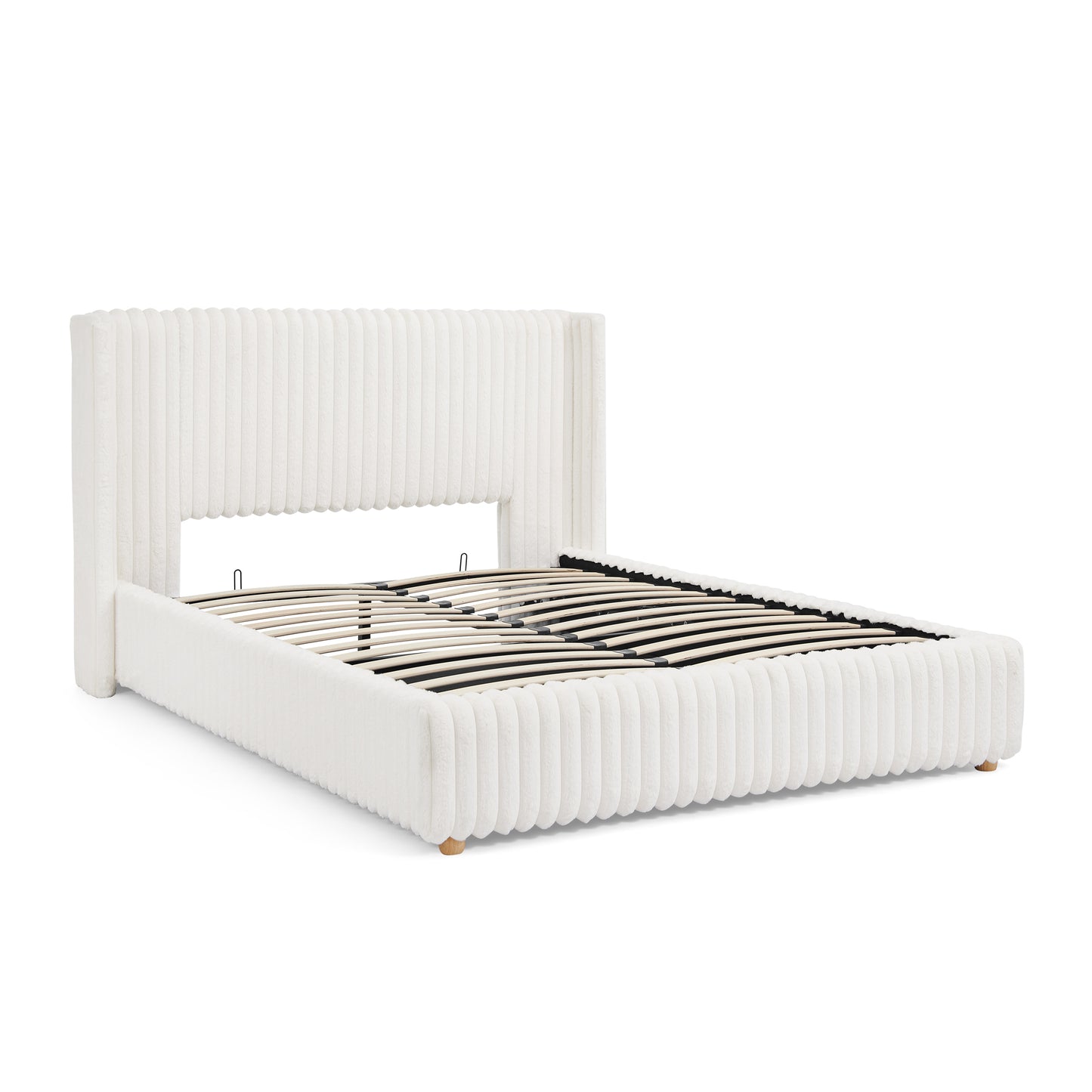 Isolde Storage Bed – Queen Faux Fur with Gas Lift Storage – view 10