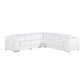 Italian Leather Power Reclining L-Shaped Sectional 112" | Modern Modular Corner Sofa in luxurious white leather.