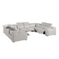 161" Italian Leather Power Reclining U-Shaped Sectional with Console, USB Ports & Top Grain Leather
