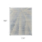 Ivory Blue And Silver Abstract Hand Knotted Distressed Area Rug | 9' x 13' design and dimensions