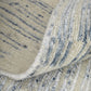 Ivory Blue And Silver Abstract Hand Knotted Distressed Area Rug | 9' x 13' showing detailed texture and color patterns.