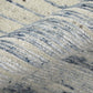 Ivory Blue And Silver Abstract Hand Knotted Distressed Area Rug | 9' x 13' close-up showing texture and detail.