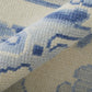 Ivory and Blue Wool Floral Hand Knotted Area Rug With Fringe Area Rug | 9' x 13' close-up detail of soft pattern