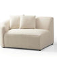 Ivory Boucle Curved Modular Sectional Sofa with Chaise & Toss Pillows | Modern 2-Piece Sectional in cozy ivory boucle fabric.