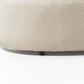 Ivory Boucle Curved Modular Sectional Sofa with Chaise & Toss Pillows | Modern 2-Piece Sectional close-up of texture
