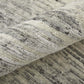 9' X 13' Ivory and Gray Abstract Hand Knotted Worn Faded Area Rug texture close-up showing design details.