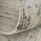 9' X 13' Ivory and Gray Abstract Hand Knotted Worn Faded Area Rug detail showing texture and design