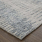 Ivory Gray and Blue Abstract Hand Knotted Worn Faded Area Rug | 9' x 13' close-up view showing texture and colors.